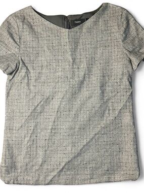 Theory Gray Short Sleeve Boatneck Top
